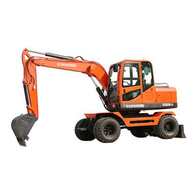 China small wheel digger 7 Ton multifunction wheel excavator for sale