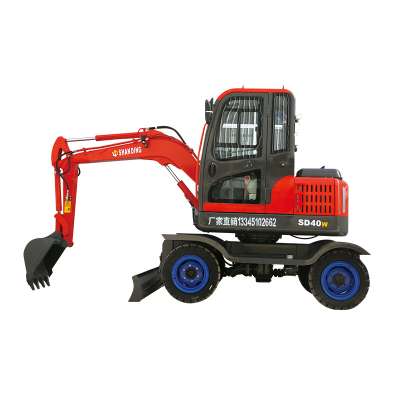 Cheap  price CE certificated 4 ton  wheel excavator china  new wheel excavator price