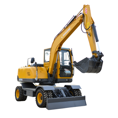 Popular wheel small excavator 7 ton big backhoe  with 0.3-1.0 m3 bucket backhoe excavator